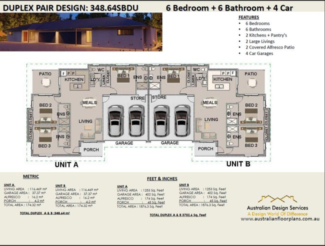 12 Bedroom DUPLEX PAIR DESIGN